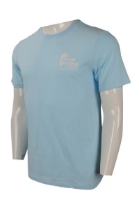 T814 來樣訂做圓領短袖T恤 訂製圓領短袖T恤 設計印花logo款 印刷行業 T恤供應商    粉藍色